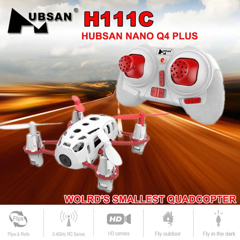 

Hubsan H111C Nano Q4 CAM Mini Quadcopter Drone with 480P HD Camera 3D Flips 2.4GHz RC Helicopter RTF Toys
