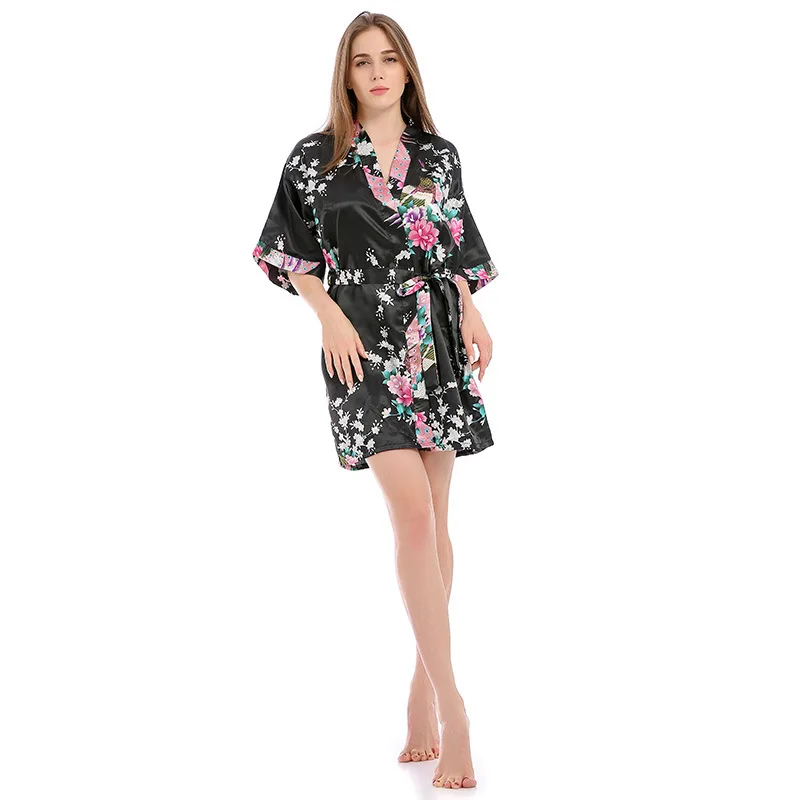 

Doraem Women Soft Warm Robe Turtleneck Full Zip Plush Fleece Spa Bathrobe Pocket Peacock Short Pajamas Sexy Cardigan Bathrobes s