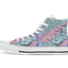 Alien Robot Attack Novelty Design High Top Canvas Custom Shoes flat Casual shoes Drop Shipping