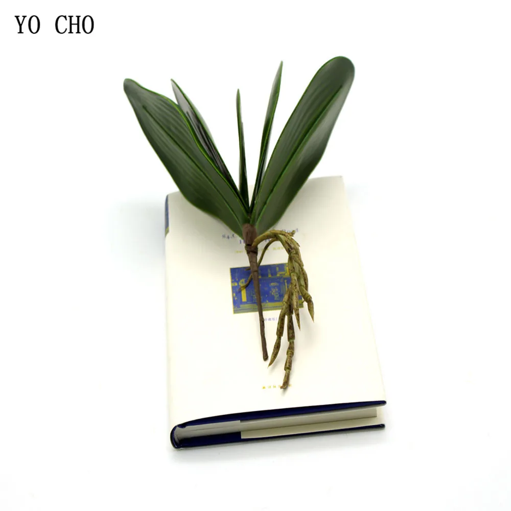 

YO CHO 1pc Real Touch Phalaenopsis Leaf PU Artificial Green Plants Orchid Leaves Floral Arranging Accessories Home Decoration