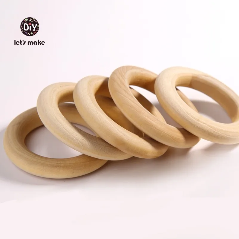 Давайте сделаем 20 шт./лот деревянные кольца-40 мм Незавершенные деревянные кольца-DIY клен зубное кольцо Круглый природных дерево