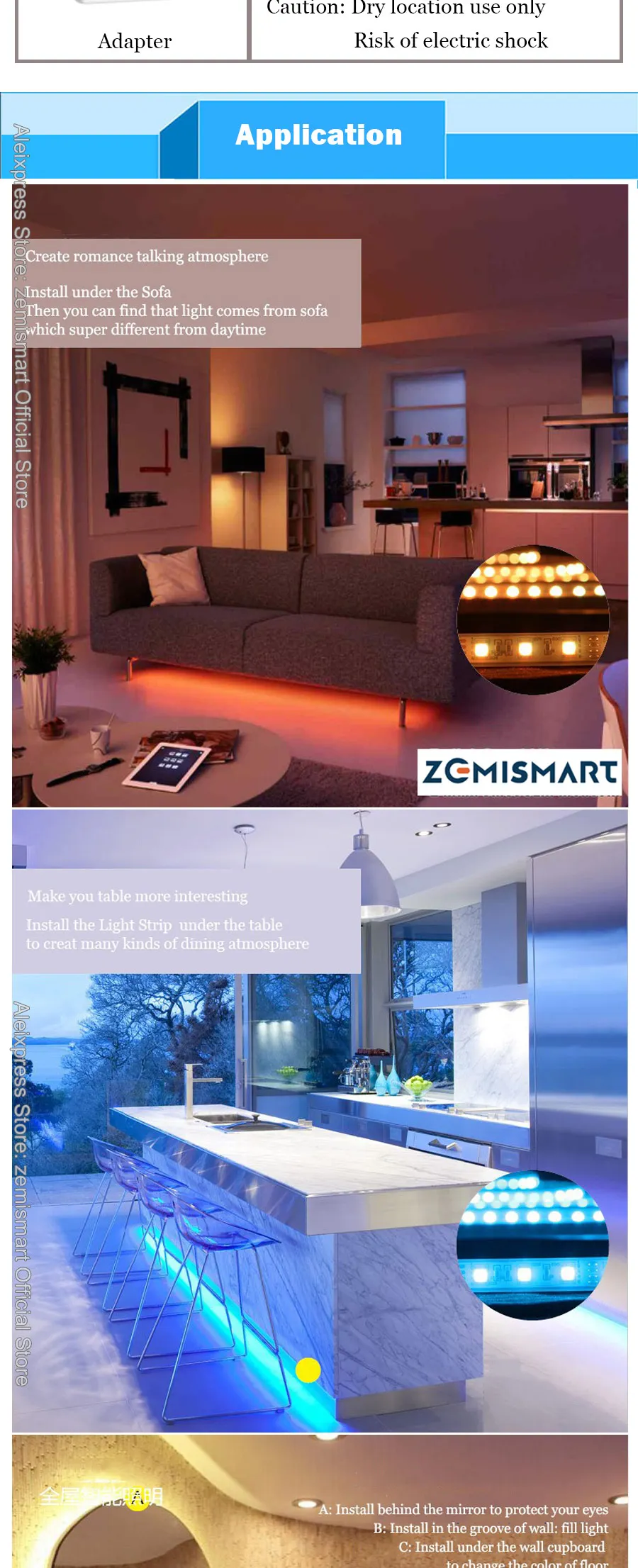 Zemismart Zigbee ZLL 3,0 драйвер с 5 м RGB светодиод низкого напряжения контрольная полоса по echo plus напрямую и эхо и google home хаб