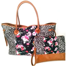 Леопардовый цветок набор сумка оптом заготовки для женщин Serape Леопард Tote 2 шт полосы ацтеков бесконечный набор дорожных чехлов DOM1061185