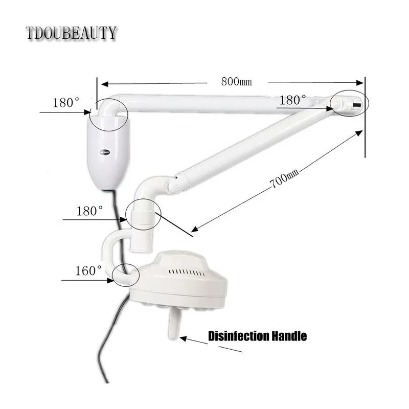 TDOUBEAUTY Хирургическая Лампа 30W настенная лампа для хирургии перорального имплантата бестеневая лампа для удаления животных комнатный ручной бестеневой светильник(90 V-240 V