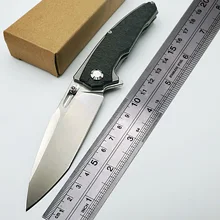 JSSQ Black Shark Folding Knife D2 Blade Titanium Handle Survival Tactical Pocket Knives Flipper Outdoor Camping Hunting EDC Tool y start knife dmitry sinkevich flipper knife camping hunting pocket knives edc tools d2 blade tc4 titanium handle free ship