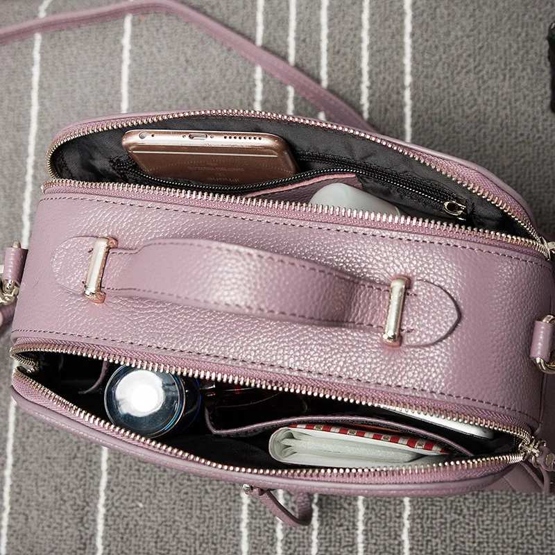 Classic Temperament Fashion Soft Genuine Leather women handbags Simple Chic women bag Small Square Crossbody Bag