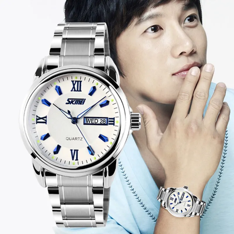 

Mdnen Watch Men Fashion Sports Quartz Full Steel Gold Business Mens Watches Top Brand Luxury Waterproof Watch Relogio Masculino