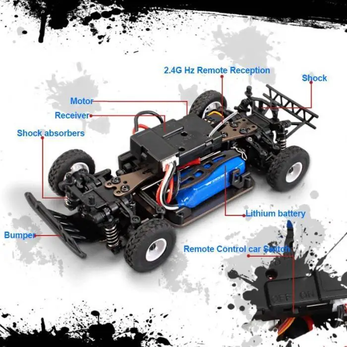 Радиоуправляемый автомобиль Wltoys K989 1/28 MINI 4WD внедорожный раллийный с корпусом из