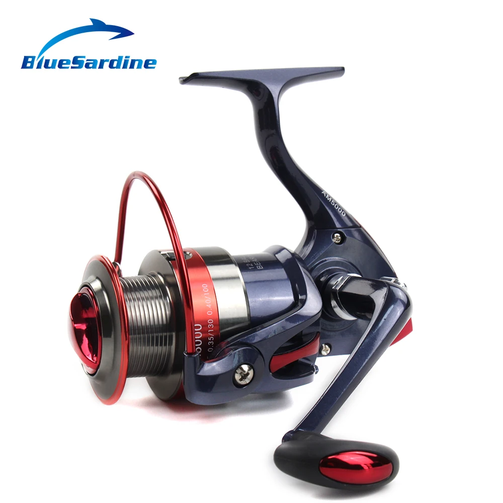 red white and blue spinning reel