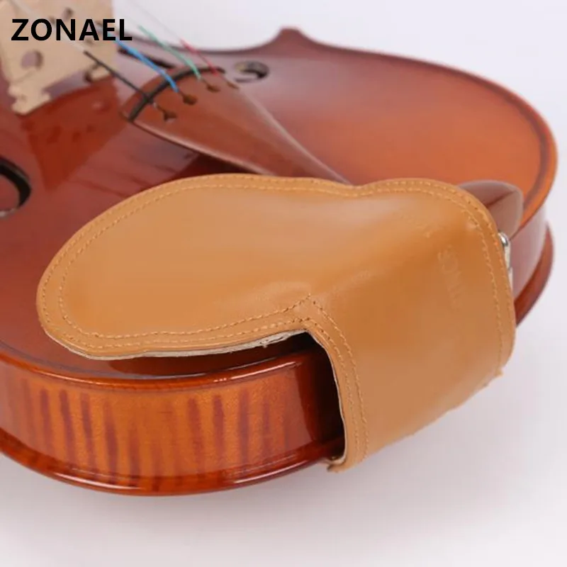 ZONAEL Violin Chinrest Leather Pad Padded Chin Fiddle Volin Partners