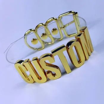 

Cosplay Personalized Handmade Signature Clear PVC Custom Choker Gold 35mm Letter Name Collar Bondage Word Customized Necklace