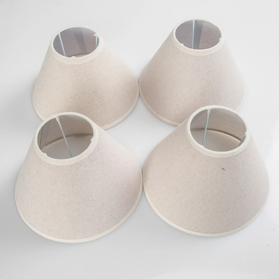 

E14 E12 handmade linen lamp shade for wall light Rustic bedroom bedside mini table lamp Country retro lampshade chandelier cover