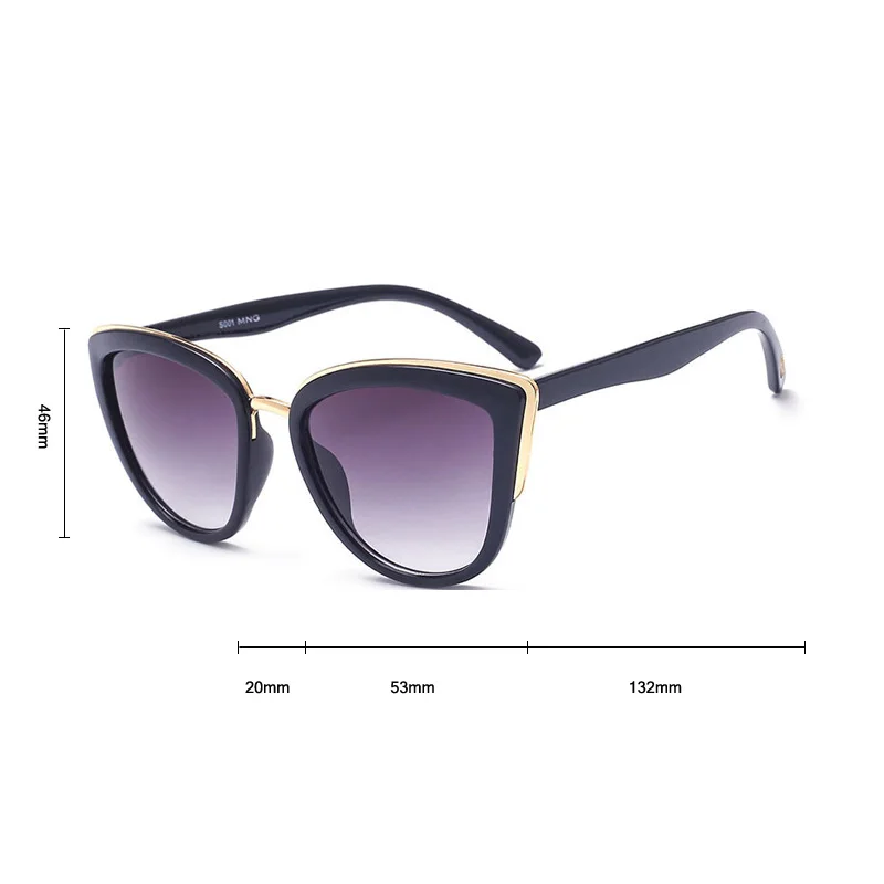 Elbru Cateye Sunglasses Women Vintage Gradient Glasses Retro Cat Eye Sun Glasses Female Eyewear UV400 Gafas lunette soleil femme