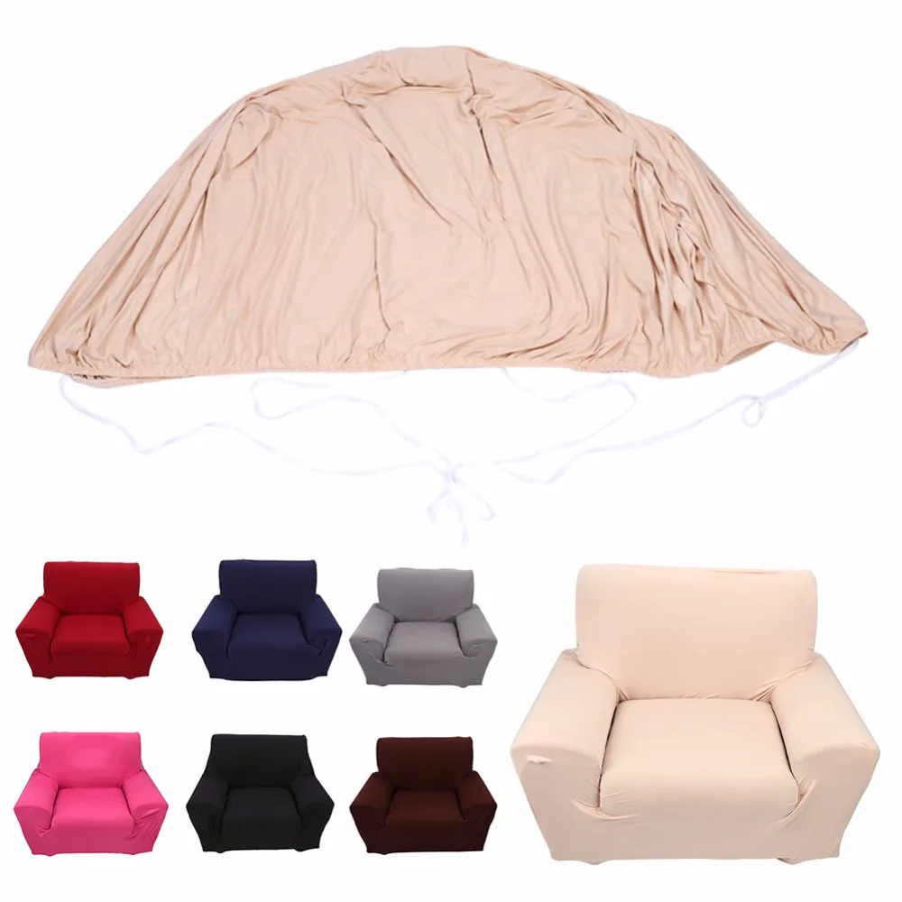 1 Seater Sofa Cover Solid Color Sofa Slipcover Stretch Elastic Slip