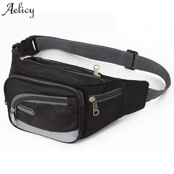 Aelicy للجنسين جديد أزياء النساء الرجال المحمولة السفر النايلون حزام خصر حقيبة ظهر الحقيبة للجنسين الخصر حزم حزمة مراوح حقيبة بحزام