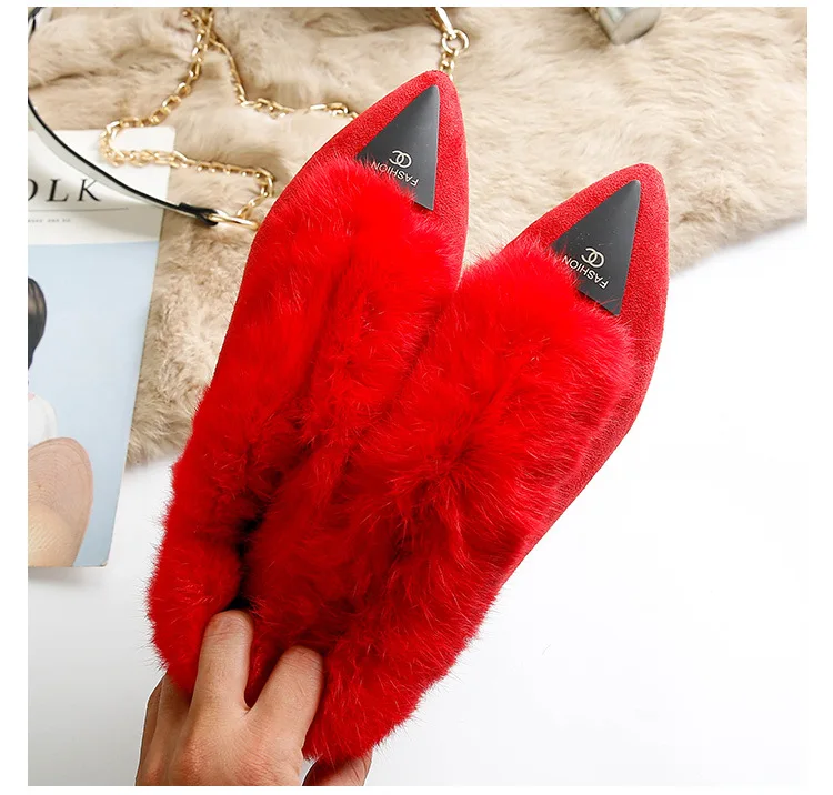 

Genuine Leather Wool Winter Flat Shoes Woman Warm Snow Boots Ladies Fur Ankle Boots Plus Size 2018 Fashion Moccasins Footwear