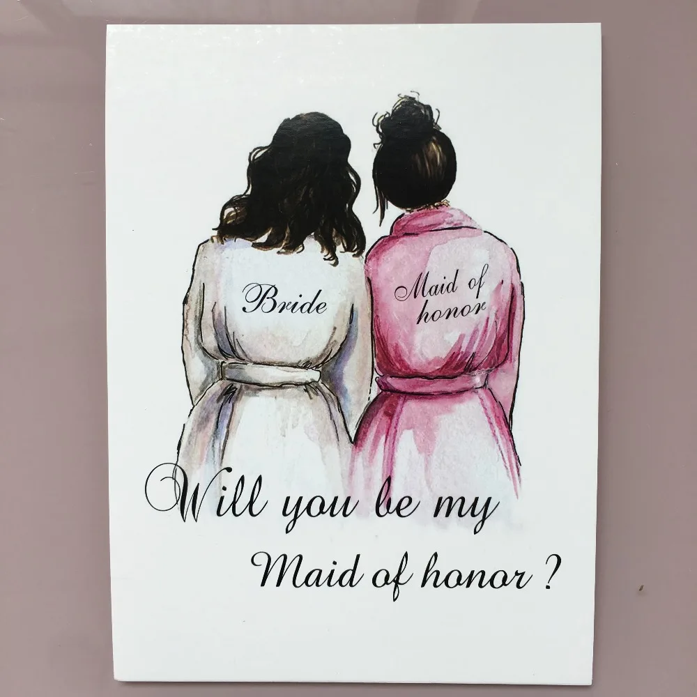  5pcs lot Custom name Paper Will you be my Bridesmaid Maid of honor Cards Wedding proposal invite ca - 33009602280