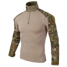 Камуфляж Пеший Туризм футболки Военная форма с длинным рукавом Стиль лягушки Куртка армии Airsoft Пейнтбол Военный Тактический Костюмы