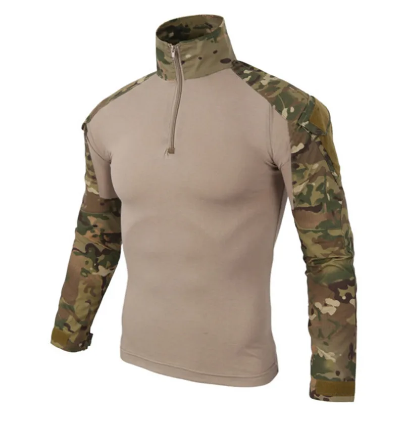 Camouflage Hiking T-shirts Military Uniform Long sleeve frog style jacket Army Airsoft Paintball Militar Tactical Clothing | Спорт и