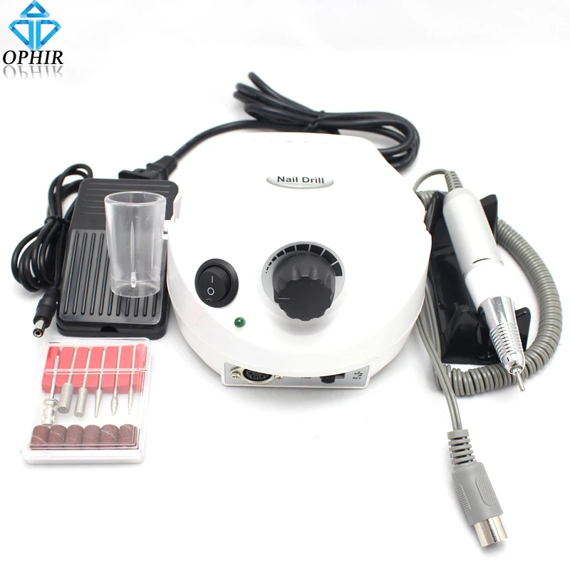 

OPHIR White 30000RPM Electric Nail Drill Machine Nail Art Tools File Bits Set Pedicure Manicure Drill Machine To Nails_KD143