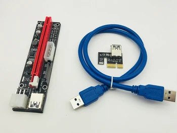 

New PCIE PCI-E 3 in 1 Molex 4Pin SATA 6PIN PCI Express 16x Slot Riser Card 1x to 16x USB 3.0 Cable For Bitcoin BTC Miner Mining