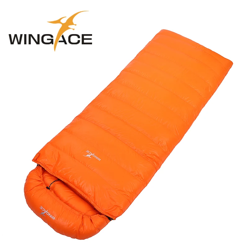 Free Shipping  WINGACE Fill 2000G 3000G 4000G Goose Down Sleeping Bag Winter Envelope Outdoor Hiking Tourism Campi