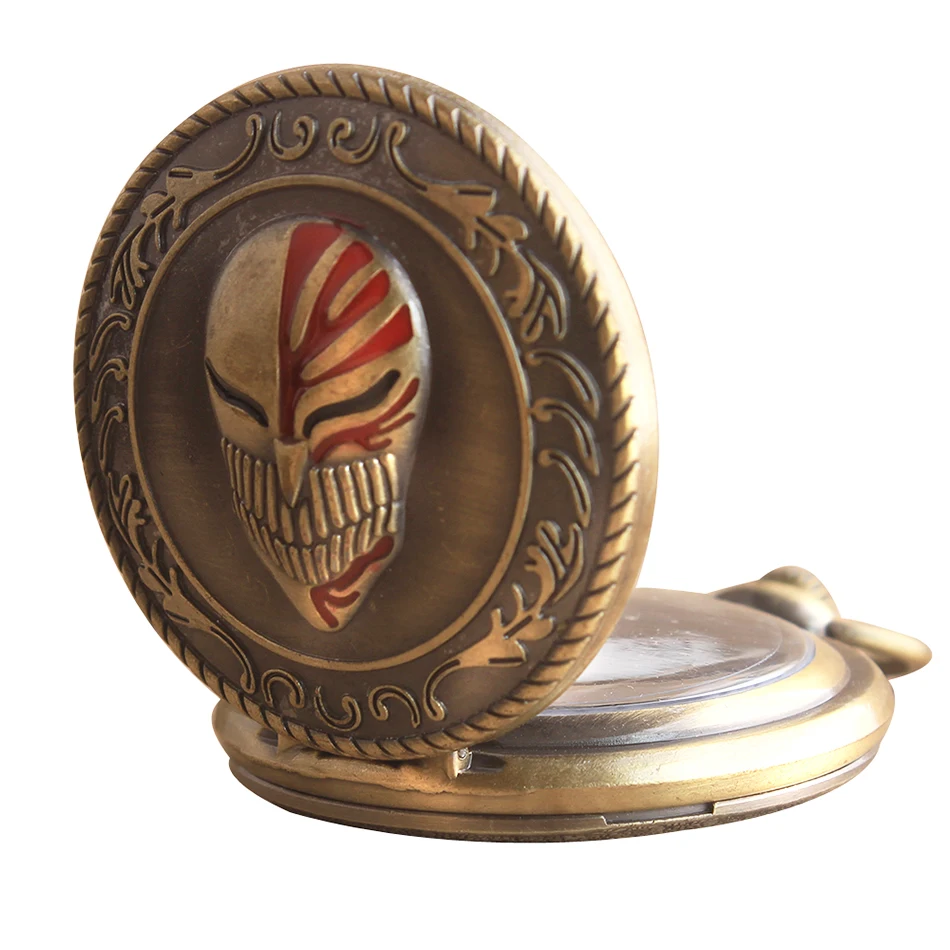 

Retro Anime Mask Star Trek Pocket Watch Necklace with Chain for men Train Skull Quartz Fob Watches Relogio De Bolso Metal Clock