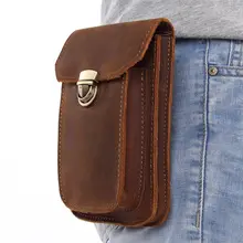 Мужская сумка из натуральной кожи, маленькая сумка для телефона на крючке, поясная сумка, сумка на бедро, чехол с карманом, высокое качество