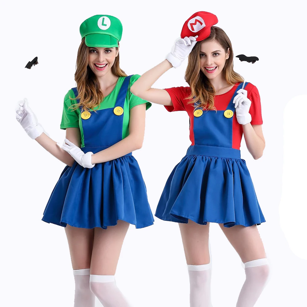 

Halloween Super Mario Bros.Costume Adults Women Anime Cosplay Super Mario Costume Disfraces Adultos Carnival Costume