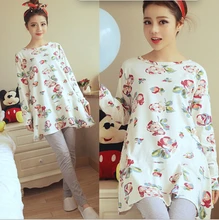 Breastfeeding nursing dress top pajamas long sleeve nightie maternity feeding clothes Dresses for pregnant women maternity-dress