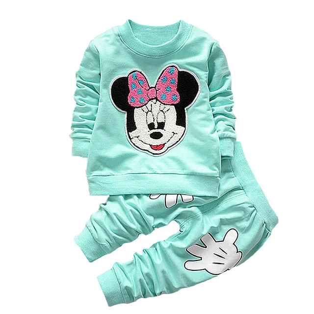 Disney Mickey Minnie Frozen Baby Boy Clothes Spring Autumn Print Long T Shirt Top Overalls Pants Outfits Kids Bebes Jogging Suit Aliexpress Mother Kids