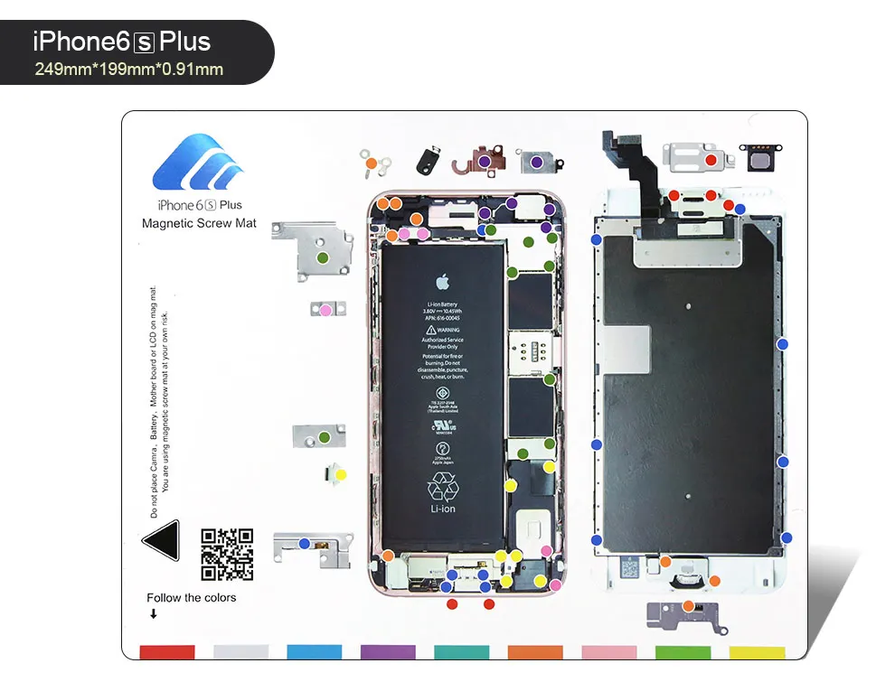 6S or 6SP Профессиональный направляющий коврик для iPhone Xsmax xr X 8P 8 7P 7 6S 6SP 6 Магнитный винт Хранитель диаграмма коврик Инструменты для ремонта мобильного телефона - Цвет: 6S or 6SP