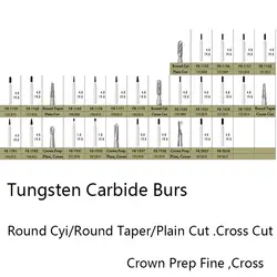 Зубные круглый ЦМИ круглый конус плотная вырезать крест cutt карбида вольфрама боры круглый зубов сверла Стоматологическая лаборатория