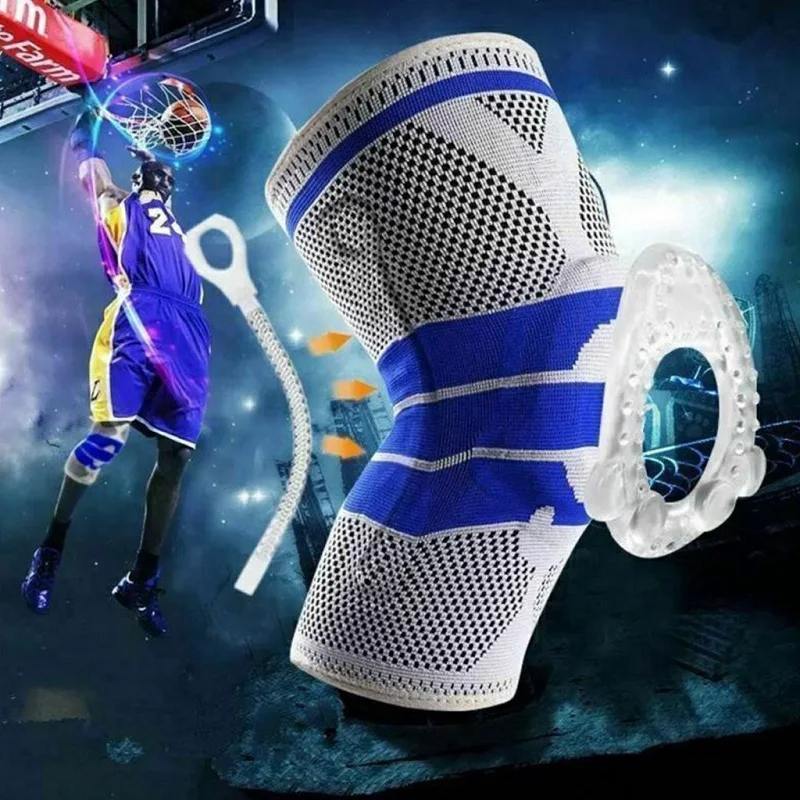 

Silicone Spring Knee Brace Sport Support Strong Meniscus Protection Compression Lnee Pads