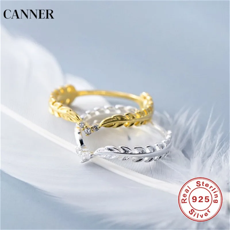 Canner 925 пробы серебряные кольца золотые в виде пшеницы для женщин символ мира