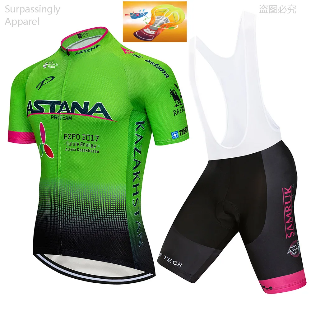 

2019 Men ASTANA Cycling Jersey Ciclismo Cycling Clothes Sport Wear MTB Bike Bicycle Jersey Wear Set Cycling Clothing 16D Gel