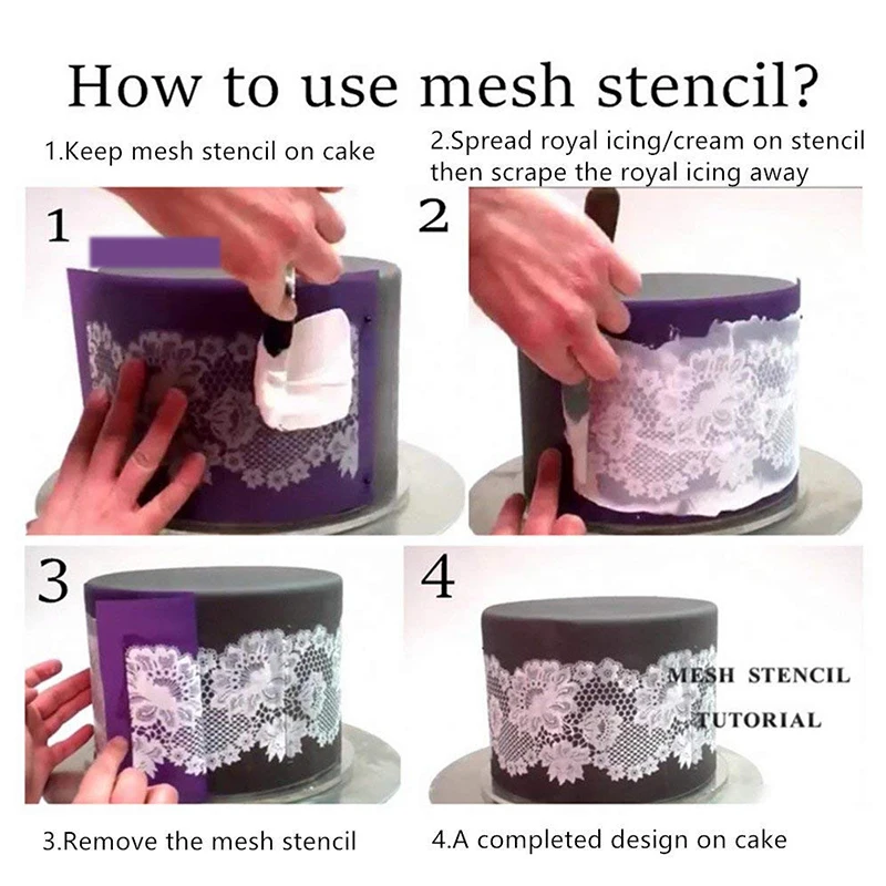

Irregular Lace Design Cake Border Stencil Mesh Stencils for Wedding Cake Mold Stencils Fondant Mould Cake Mould Decorating Tool