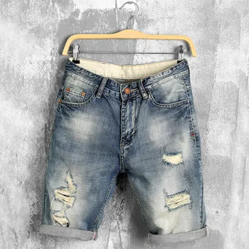 

2019 Summer Denim Shorts Male Jeans Men Jean Shorts Bermuda Skate Board Harem Mens Jogger Ankle Ripped Wave Hot Sale
