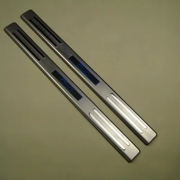 

LED Stainless steel Door Sill Scuff Plate panel kick step protector threshold For Fiat 500 2010-2018 Car styling Car accessorie
