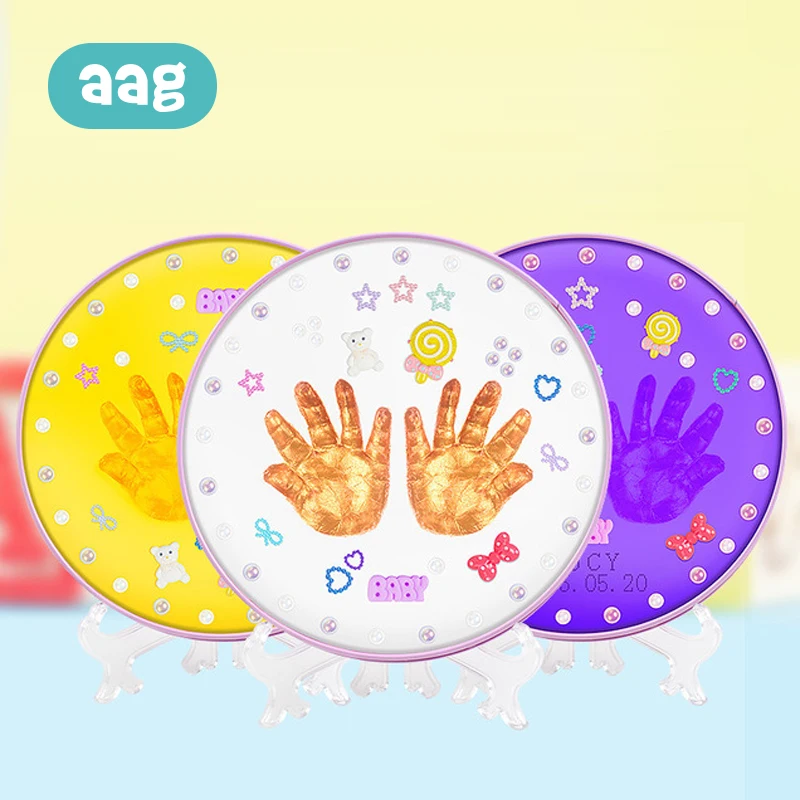 

AAG Baby Handprint Footprint Non-Toxic DIY Newborn Hand&Foot Print Modeling Clay Baby Hand&Foot Print Inkpad Souvenirs Gift 20