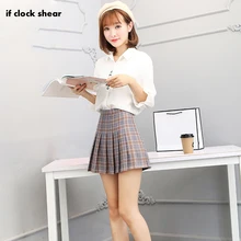 Юбка с высокой талией для школьниц faldas плиссированная клетчатая юбка Корейская женская сексуальная серая мини-юбка на молнии Женская клетчатая юбка harajuku