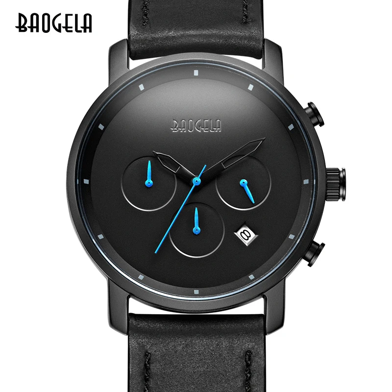 

Genuine 2019 Fashion Quartz Male Watches Genuine Leather Watches Racing Men Students Game Run Chronograph Watch Male Glow Hands