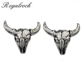 

Regalrock Bison Buffalo La Brea Tar Pits Bull Head Skull Stud Earrings