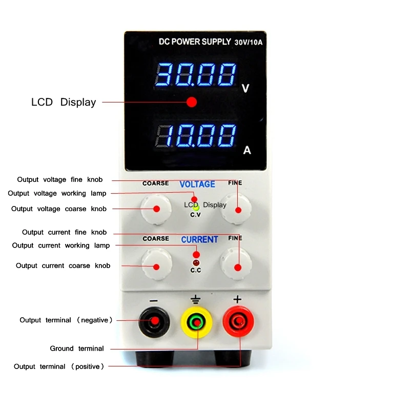 

DC 30V 10A Power Supply Adjustable Display Stabilized Voltage Repair Power Supply Laboratory Switching Power Supply 110V Or 220V