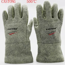 Кастонг 500 градусов высокотемпературные защитные перчатки Арамидные высокотемпературные защитные перчатки износостойкие Обрезанные перчатки