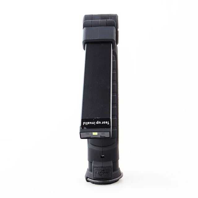 Cob Led Rechargeable Work Light Magnet Flashlight With Hook Folding Cob Led Rechargeable Work Light Magnet Flashlight With Hook Folding Torch Lamp W52 Black