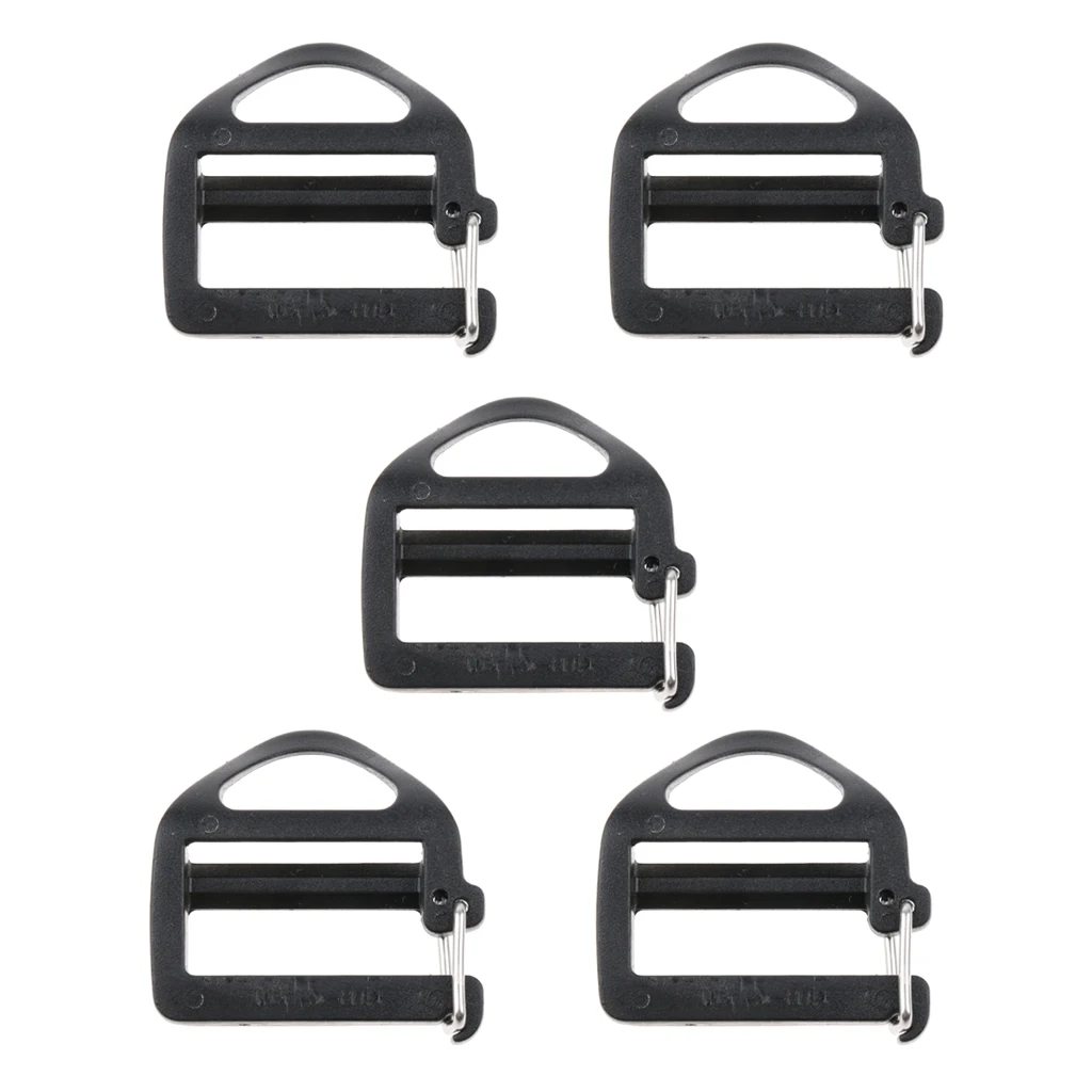 5pcs Plastic Buckles 1 Inch Flat Slider Fasteners for Webbing Strap Collars Belt Harness Backpack Clip Holder Hanger Accessories