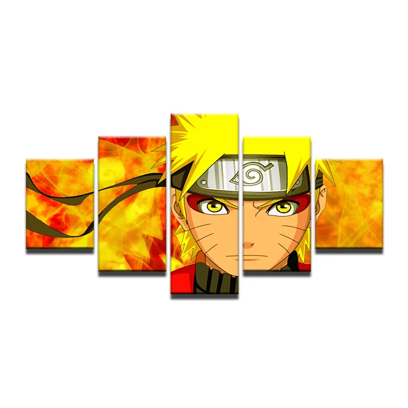 5 Panel Modular Picture Naruto Wall Art Photograph Modern Home Decor