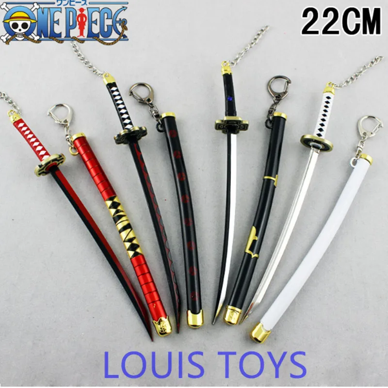 Anime Weapon model One Piece Roronoa Zoro Katana Sword 22 cm Art Metal font b Keychain