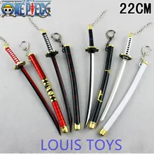 Anime Weapon model One Piece Roronoa Zoro Katana Sword 22 cm Art Metal Keychain Keyring Key Holder